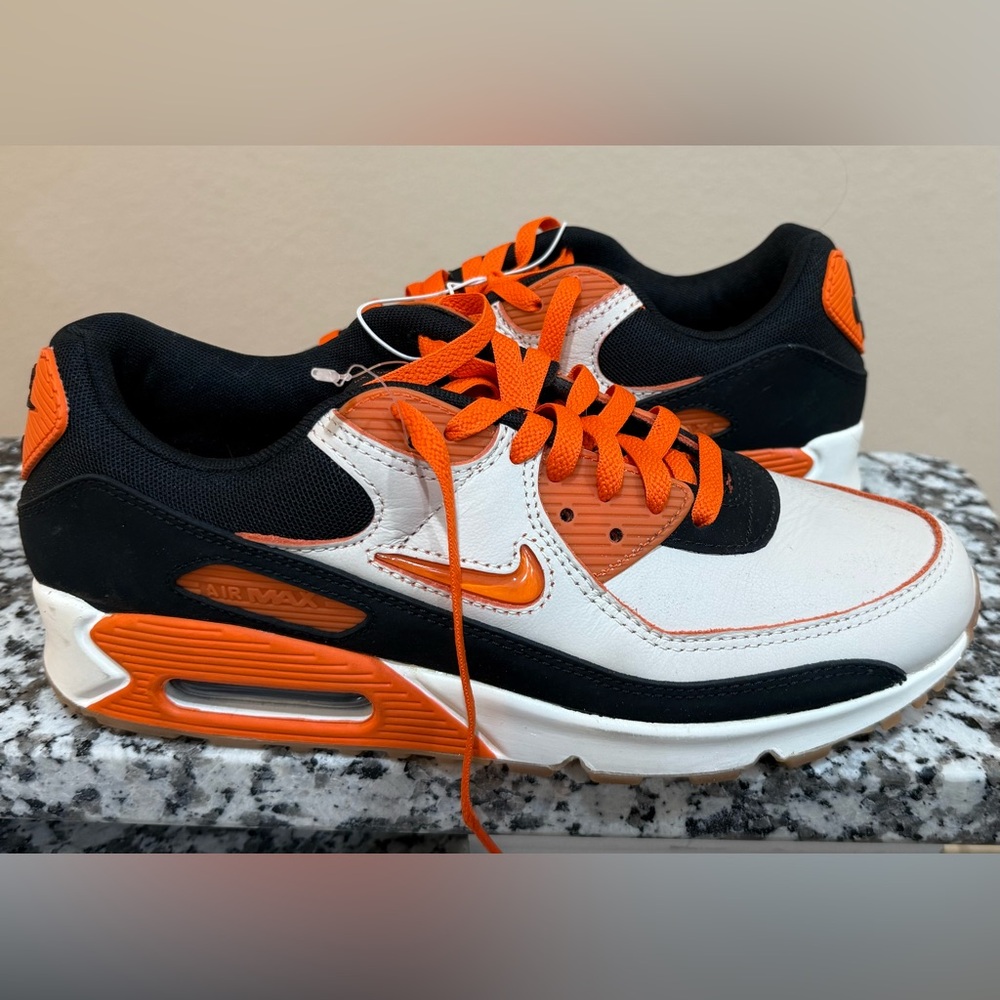 Nike Black and Orange Sneakers Air Max Design